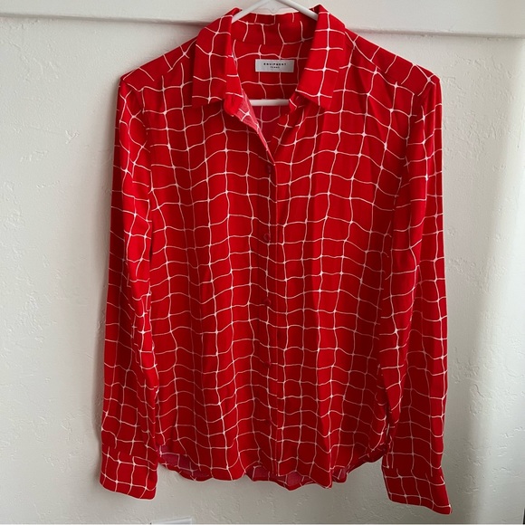 Equipment Femme Red Button Down Blouse XS - Picture 1 of 8